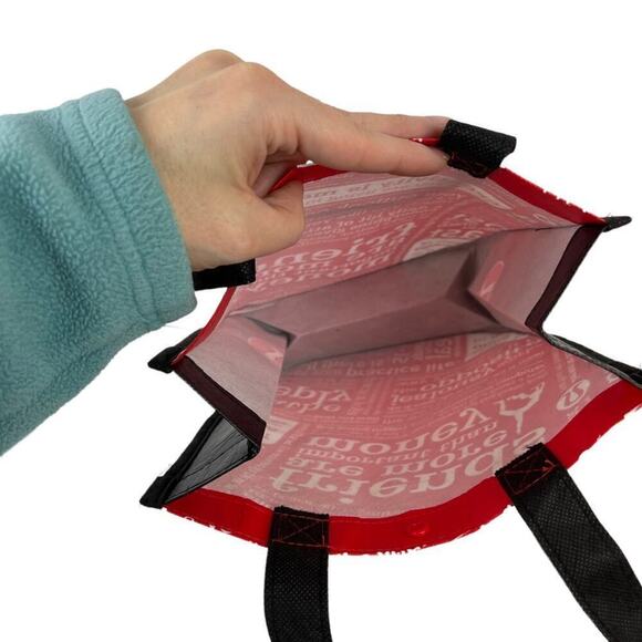 Lululemon Friends are More Important Than Money Shopping Tote Bag Red Black - Picture 4 of 14